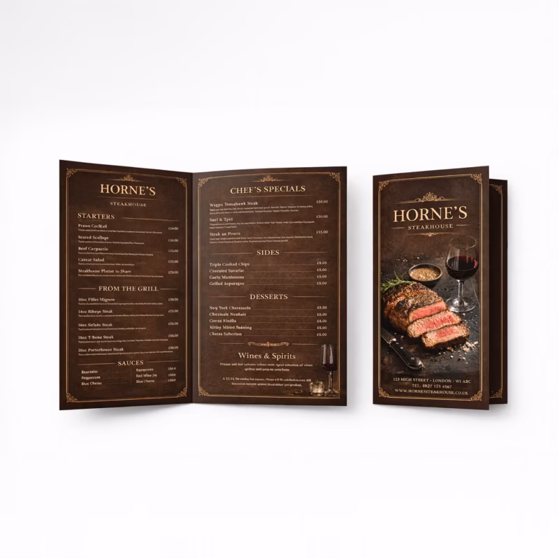 Restaurant menu